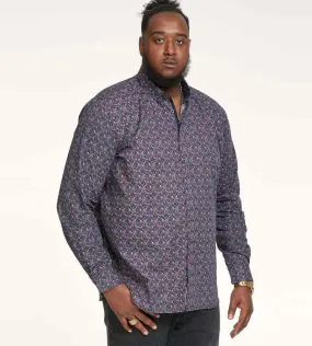 D555 Big Mens Long Sleeve Shirt With Floral Print (JORDAN)